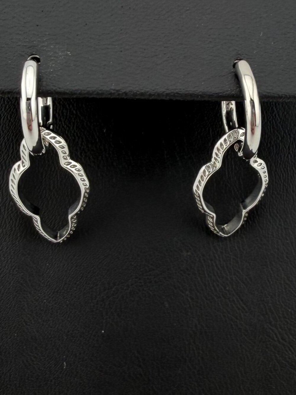Kendra Scott Abbie Convertible Huggie Dangle Earrings Silvertone
